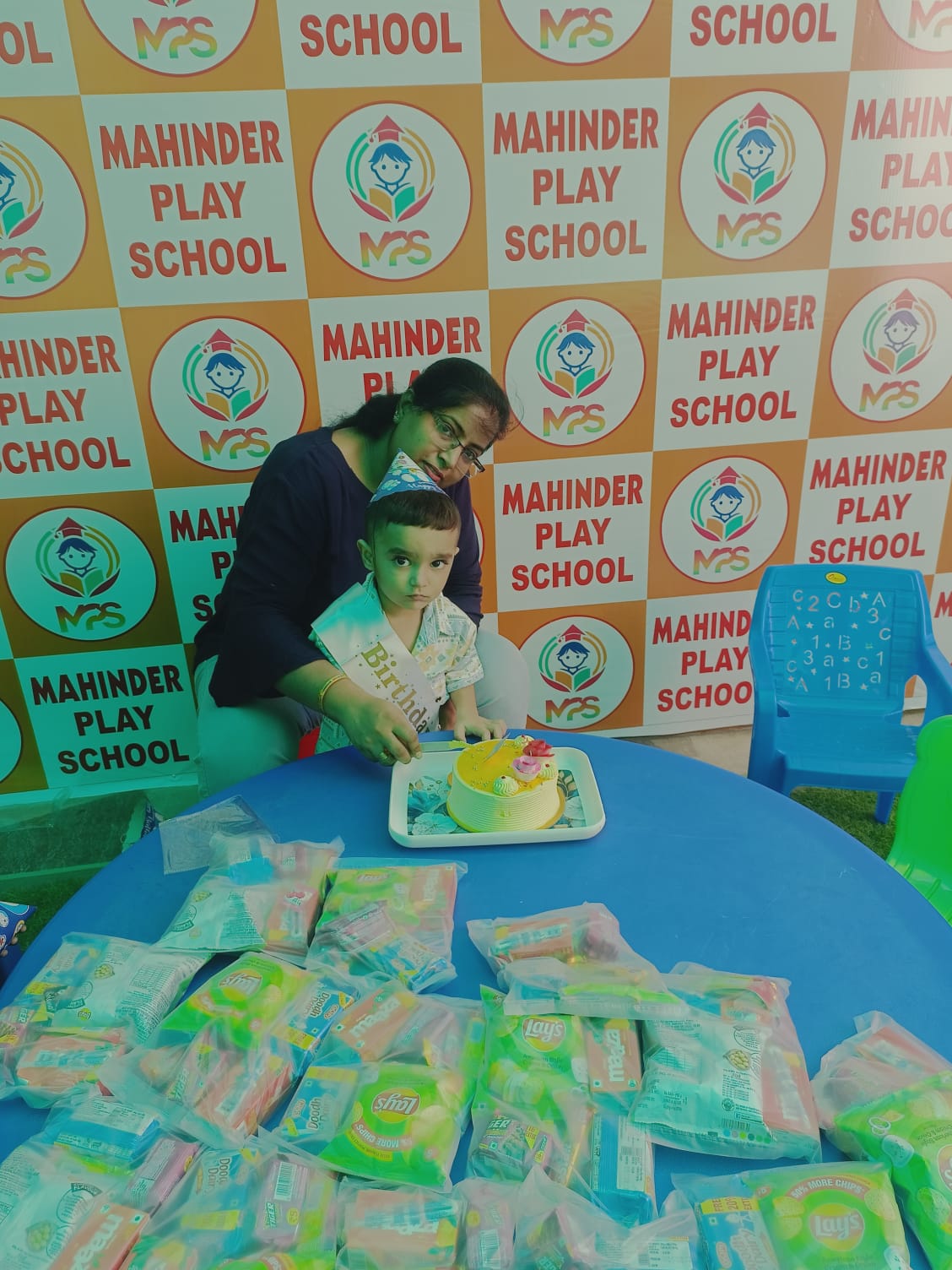 Birthday celebration in play school